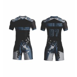 Custom-designed fully sublimated football kits – digital printing, French-style jerseys with custom names Custom-designed fully sublimated football kits – digital printing, French-style jerseys with custom names