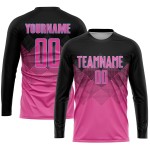 Gradient Custom Shape Jersey Soccer Square Pink Blue Sublimation Black-LIght Uniform