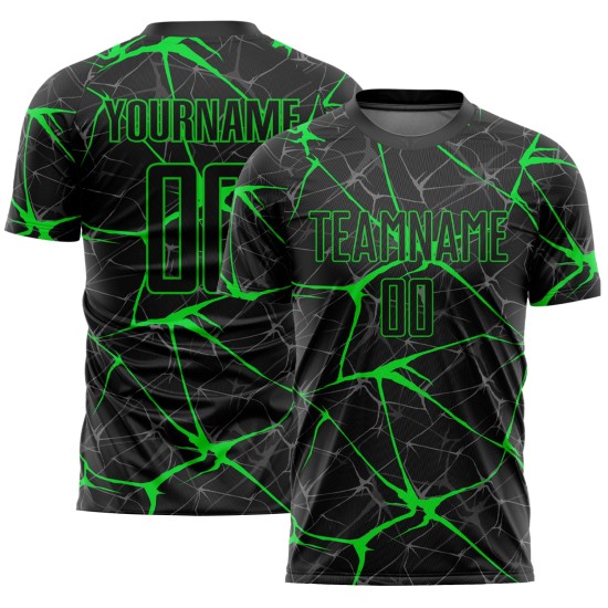 Green Jersey Uniform Custom Sublimation Soccer Black Neon Green Jersey Uniform Custom Sublimation Soccer Black Neon