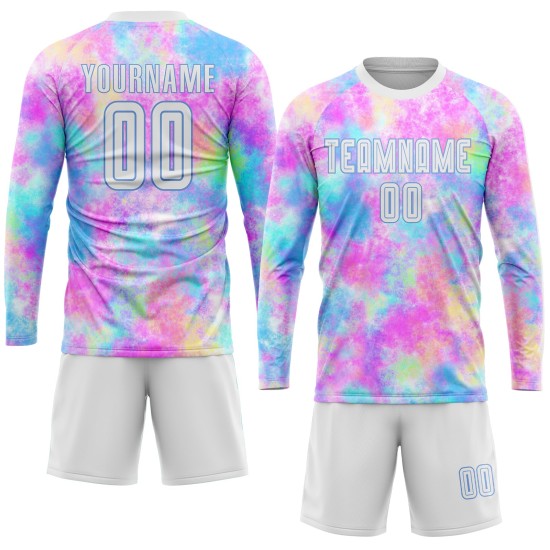 Tie Jersey Soccer Blue White-Light Sublimation Uniform Custom Dye