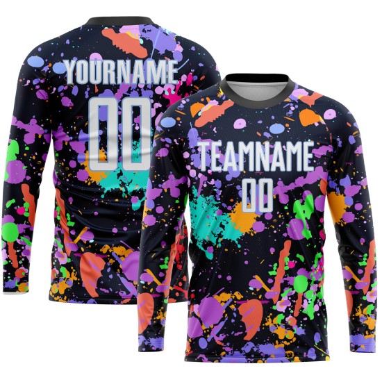Uniform Soccer White-Light Graffiti Jersey Sublimation Blue Pattern Custom