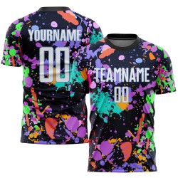 Uniform Soccer White-Light Graffiti Jersey Sublimation Blue Pattern Custom
